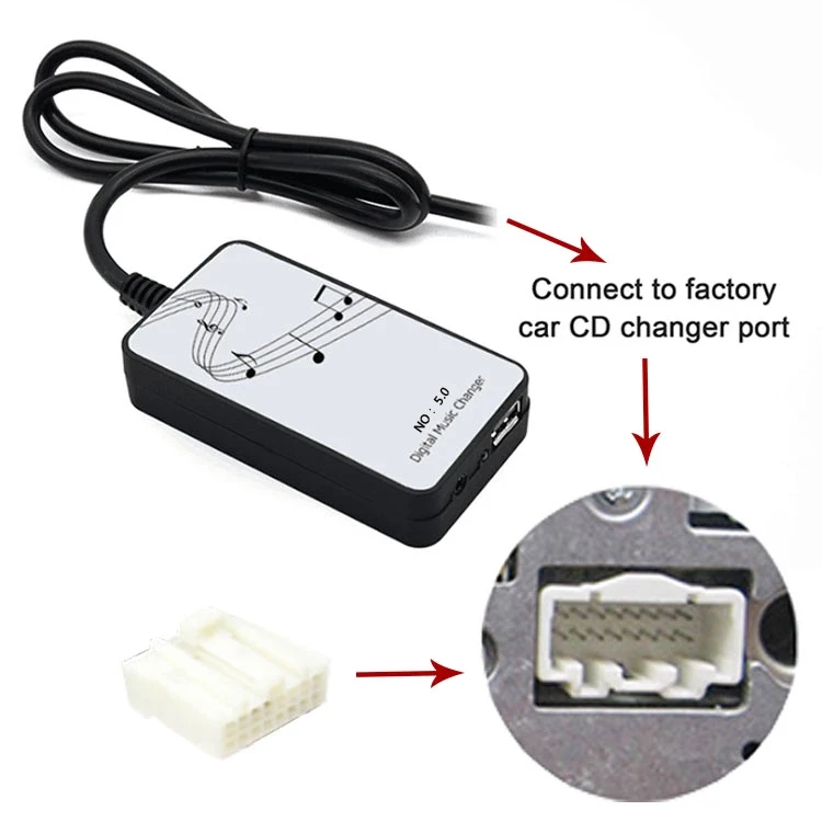 Syuan Digital Music Changer Connect to Factory Car CD Changer Pot Apply to Toyota Lexus Mazda Ford AUDI