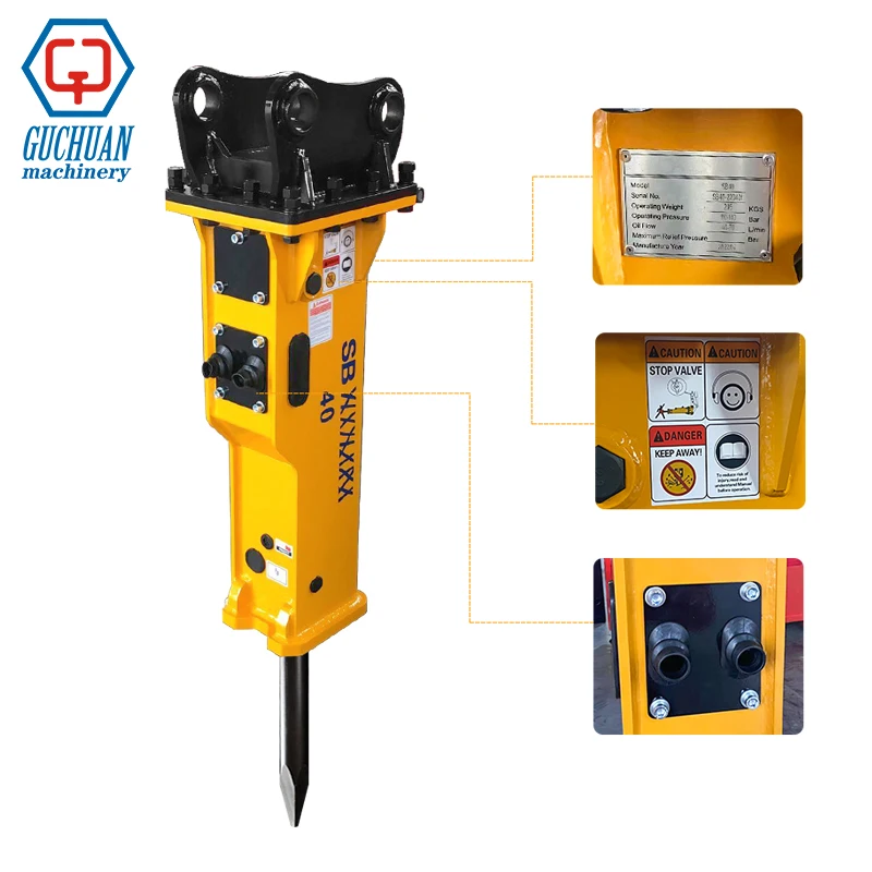 Cuchuan 16 Years Factory Drilling Machines Excavator Box Type Hydraulic Breaker Hammer Rock Breaker Hammer for Tractor Excavator