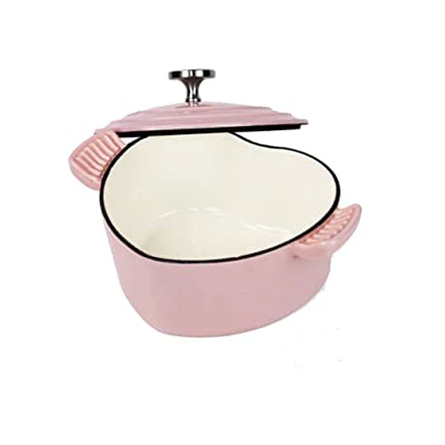 Pink Casserole Cast Iron Dutch Oven Heart Shaped - China Casserole and Dutch  Oven price