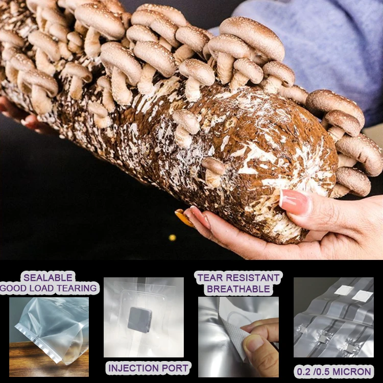 Mushroom Grow Bags with Injection Port - Aseptic & Customizable