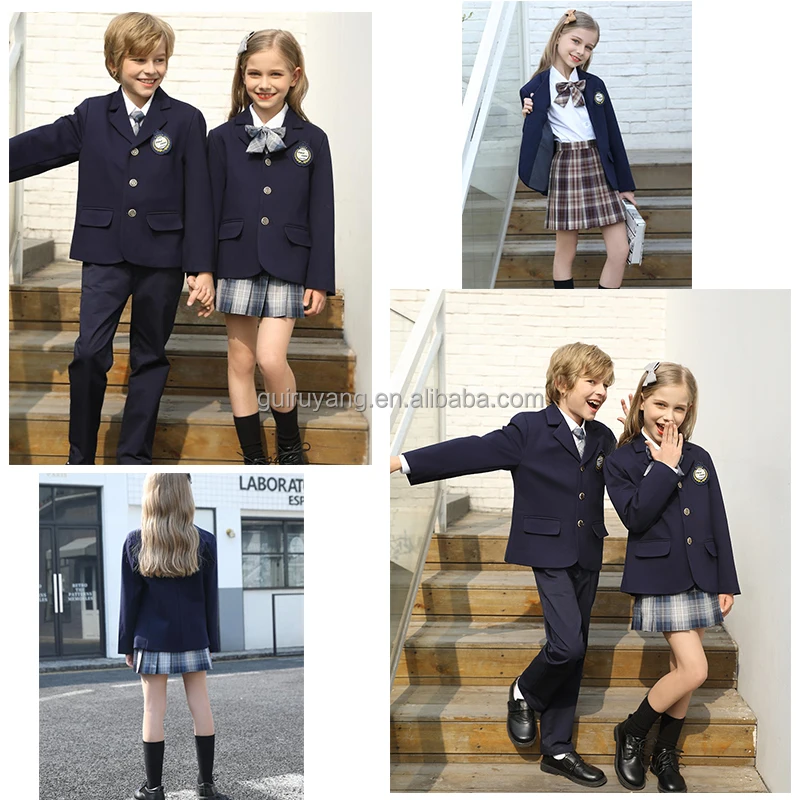 2023 Factory Navy Blue School Uniforms Jacket Design With Pictures