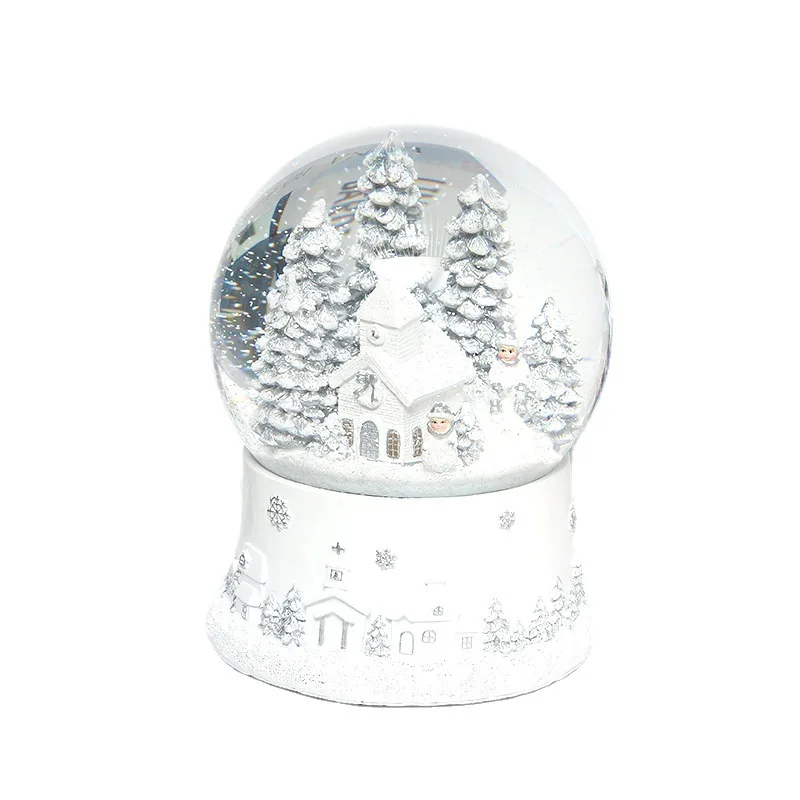 Прозрачные стеклянные воздушные шары MakeWell на заказ с изображением музыкального снежного шара, рождественские поделки из смолы