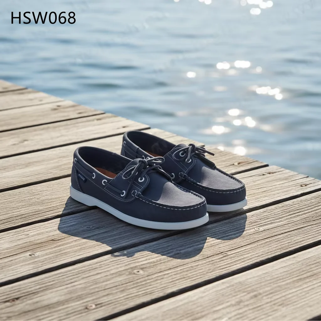 HY,Weekend Leisure Top End Nubuck Leather Handmade Penny Shoes Relaxed Fit Design Not Grind Foot Peas Shoes for Sale HSW068
