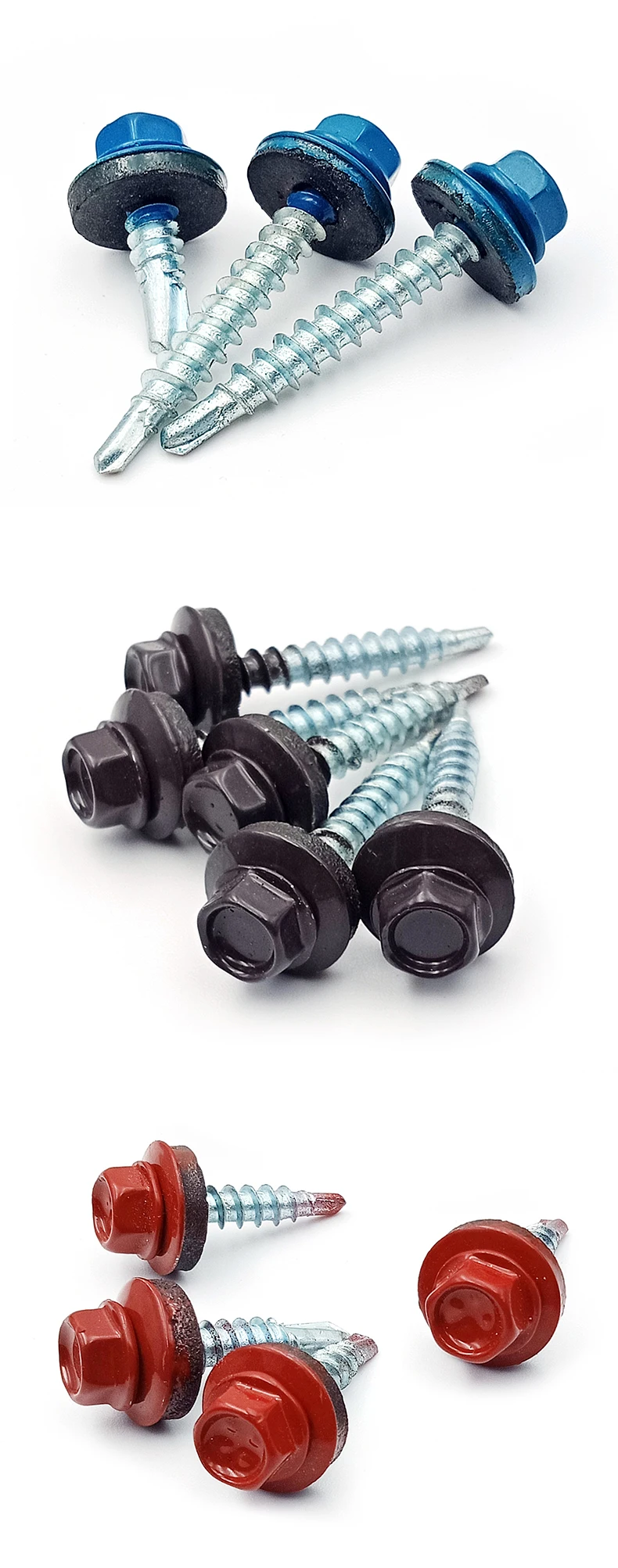 Factory Price Din7504 Tek Screws Galvanized Hex Head Painted Self