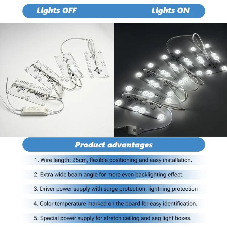 set led cold white 6500k square led modules led block chains for lightbox-11