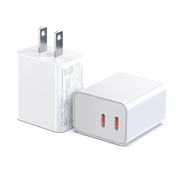 40W Dual USB-C Quick Wall Charger Double Port Foldable TYPE C Fast Charging for iphone 16/15/XR/XS/SE/ipad/samsung