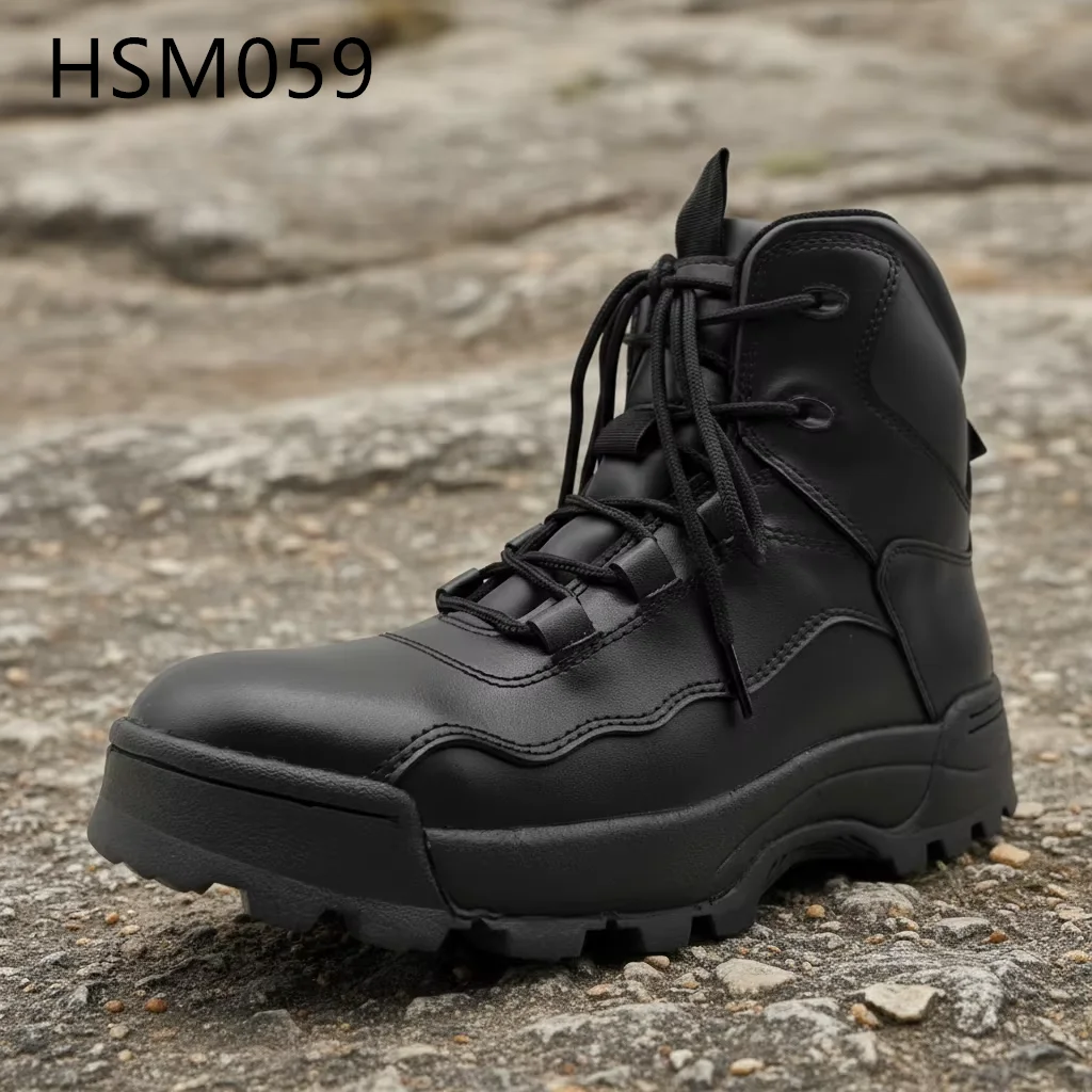 LXG,Steppe Exploration Long-term Use 6 Inch Combat Grade Boots Impressive Marching Boots with Full Natural Cow Leather HSM059