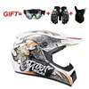 Gafas, máscara y guantes blancos para moto.