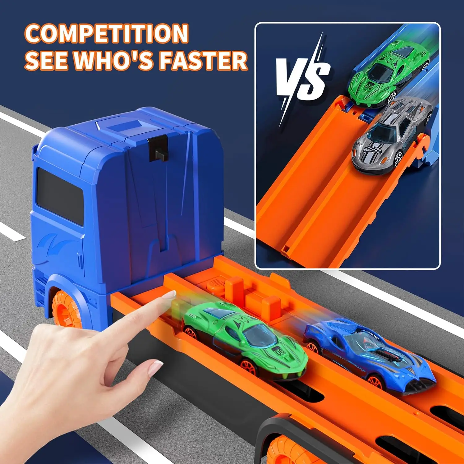 Custom Ejection Fold Transportation Storage Container 3 Layer Truck Model Car Mini Vehicle for Kids Diecast Toys