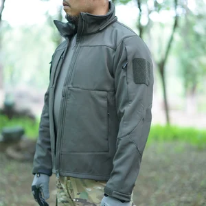 Hooded Soft Shell Tactical Jacket Winter Men Outdoor Leisure Waterproof Multi-pocket Abrasion-resistant Mens Jackets