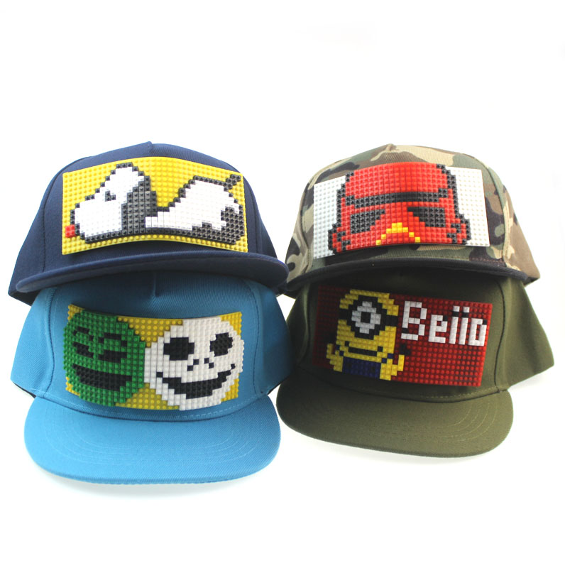 
Мозаика «сделай сам», новинка, индивидуальная детская игрушечная Кепка legohat с пряжкой, бейсболка в стиле хип-хоп 