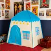Tenda blu con fiorellini