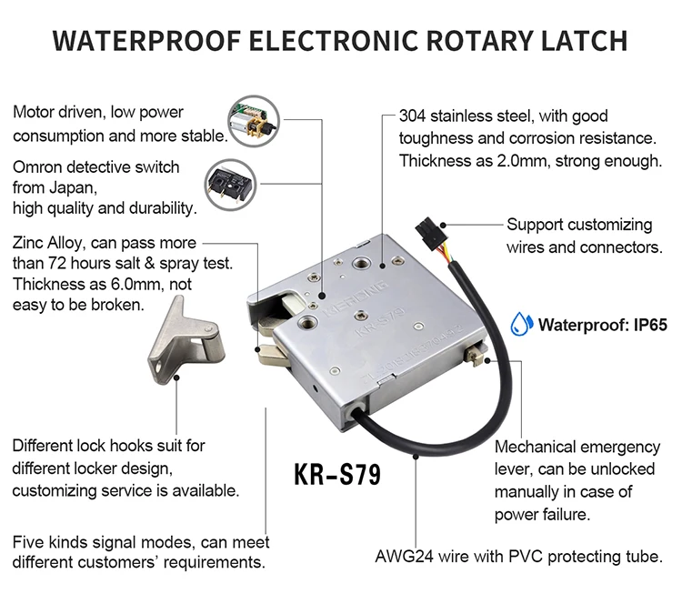 Kerong 24v Electric Lock With Status Reporting Smart Cupboard