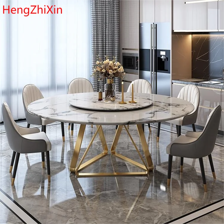 Luxury Dining Table Round Dining Table With Rotating Centre Gold Dining