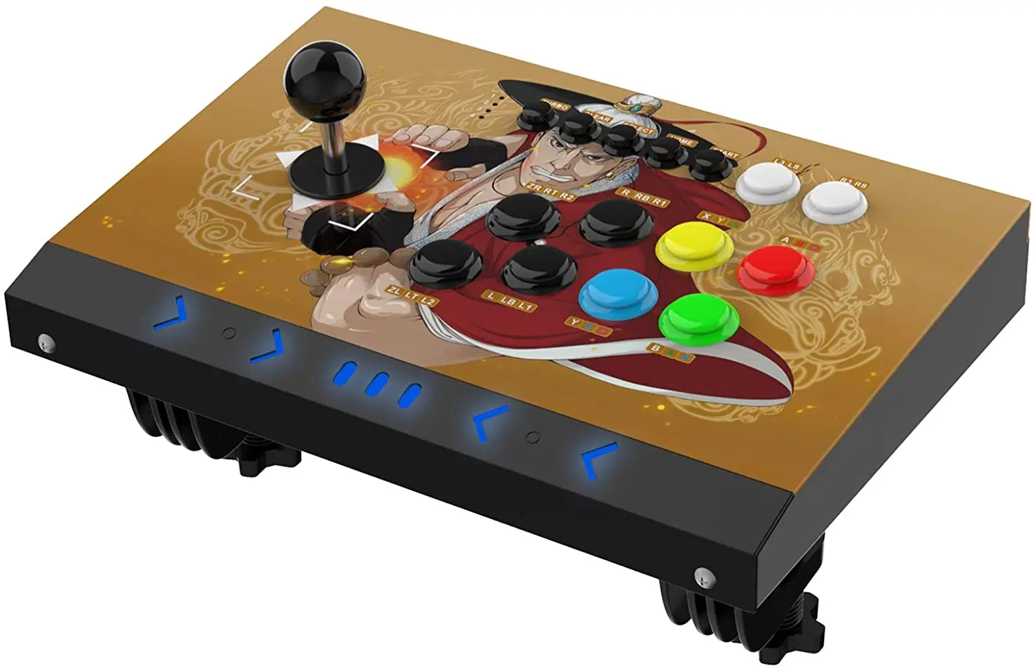 Fighting Game Controller Fully Mod-Capable Arcade Fightstick with Octagonal Gate Brown Customize Buttons and Joystick Suitable for PC / Raspberry Pi / PS3 / Switch / NEO GEO Mini / Android by DOYO 