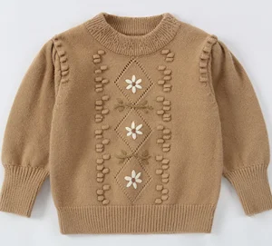 RTS Engepapa Spring and Autumn Girls Knitted Sweater Long Sleeve Cotton Infant Pullover Fashion Baby Clothes