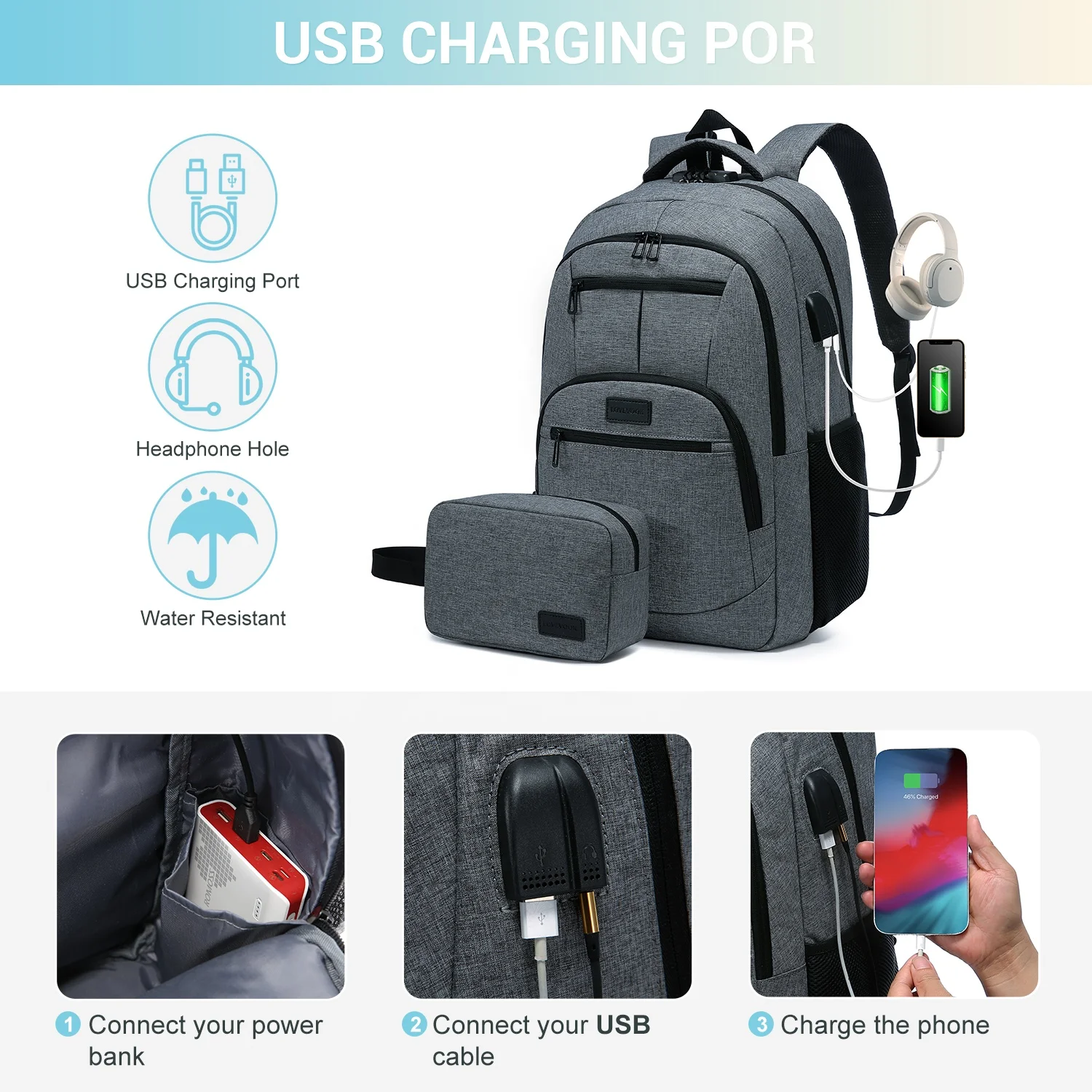 LOVEVOOK 2022 Work Travel Backpack for Women Men 17 Inch Anti Theft  Computer Bag Waterproof College Bookbag Laptop Backpacks