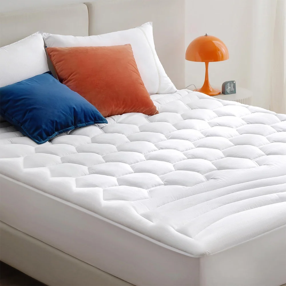 8-21 Inches Deep Pocket Washable Breathable Quilted Fitted Mattress Topper Protector Cover supplier