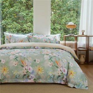 Duvet Cover Cotton Bedding Set Luxury Bed Sheets Digital Printed Botanical