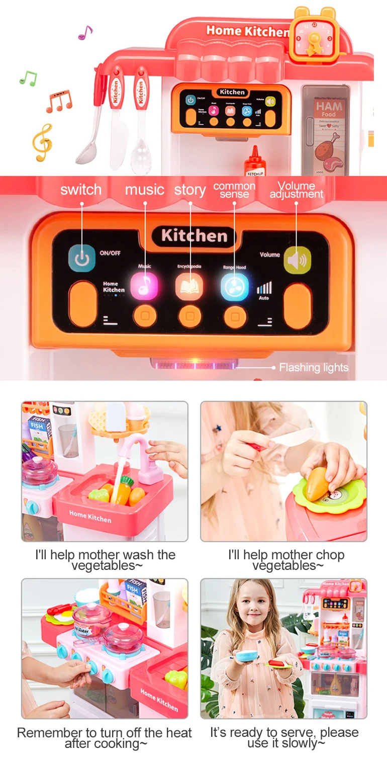 Boy and girls pretend play house multifunctional baby kitchen toy