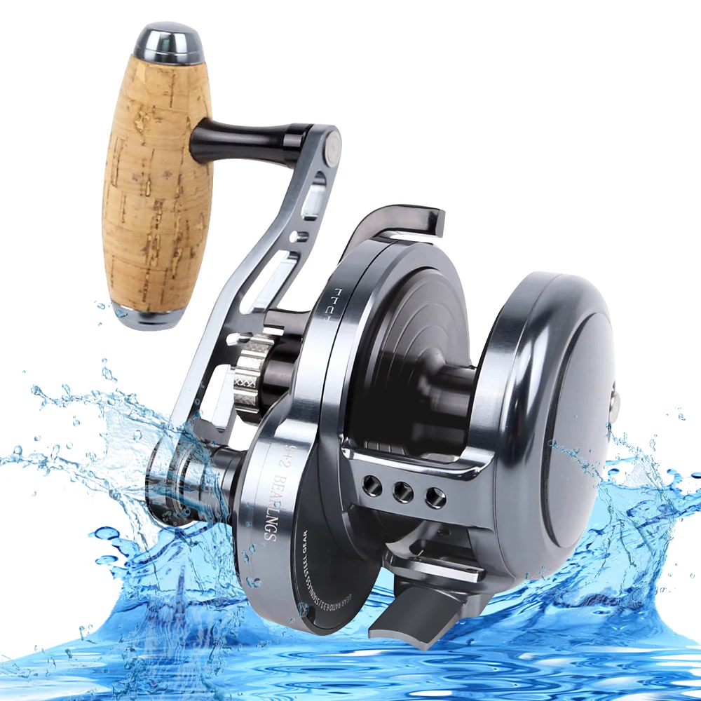 Sales1 Saltwater Slow Jigging Fishing Reel Full Metal Max Drag 35kg Tuna  Conventional Reel Boat Fishing Overhead Reel