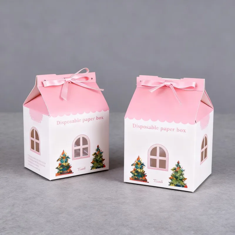 product small food cake bakery box sweet candy biscuit cookies packaging with handle fast food take away takeout box-4
