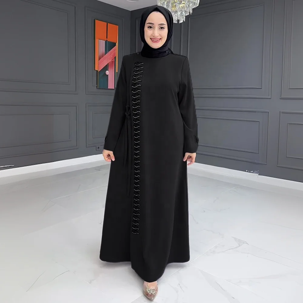Winter Modest Muslim Solid Abaya  Islamic Clothing Plus Size Abaya Front Zipper Open Cardigan Kaftan Turkish Dubai Muslim Dress