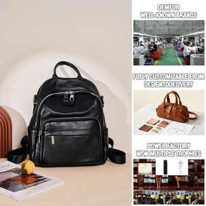 Manufacturer Wholesale Custom Women's Retro Leather Backpack OEM/ODM High-quality Cowhide Student Bag Large Capacity Laptop Bag