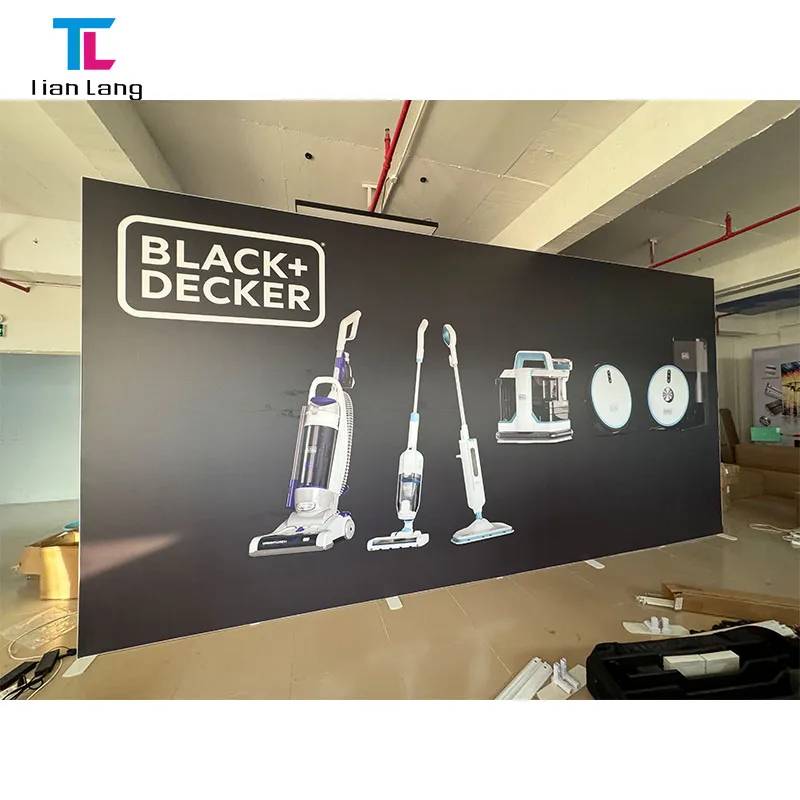 Exposició Reutilitzable Personalitzada Fàcil de Muntar Promoció Carraca Mostrador de Fons d'Alumini SEG LED Pop up 10x20 Caixa de Llum Publicitària