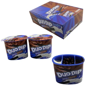 High Quality Delicious Sweet Milk Chocolate Jam Cup with Biscuit Stick