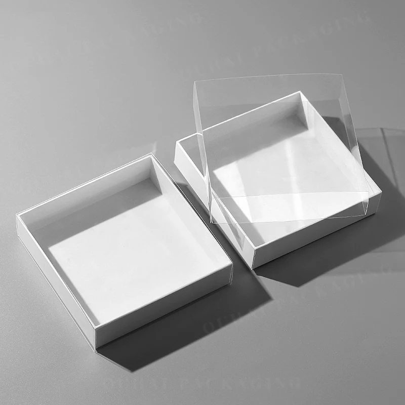 Custom Clear Top Lid View Square Treat Candy Packaging Transparent Gift