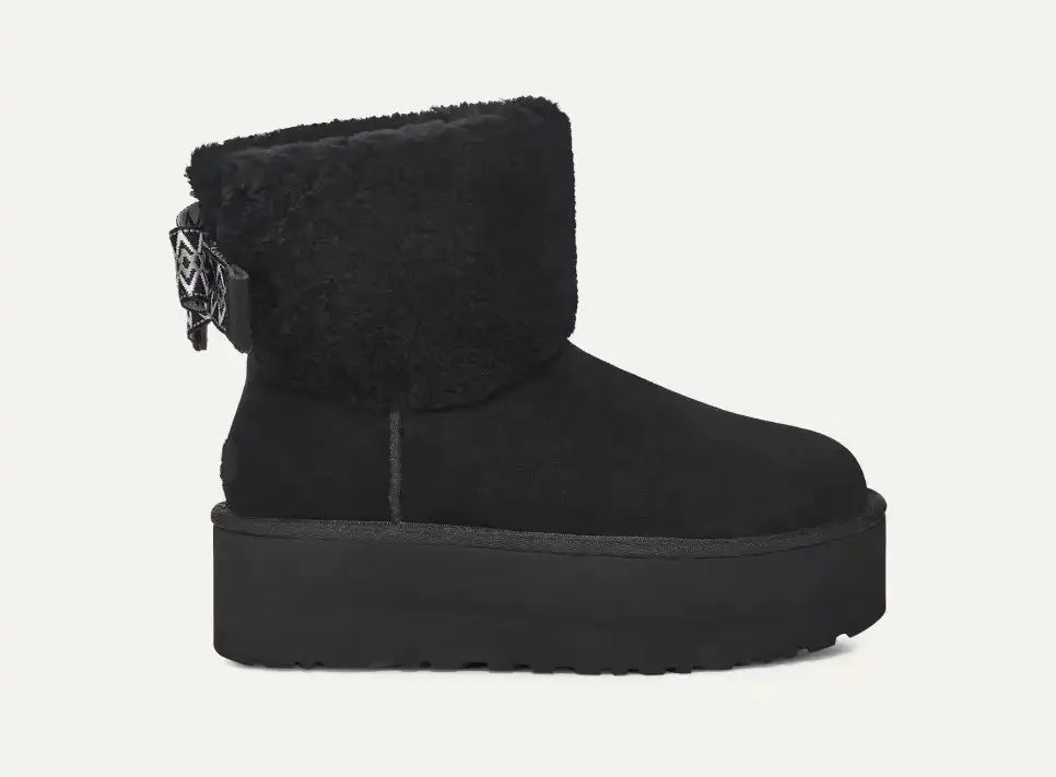 Women's Black Platform Snow Boots New Best-selling Wool Warm Ankle Snow Boots