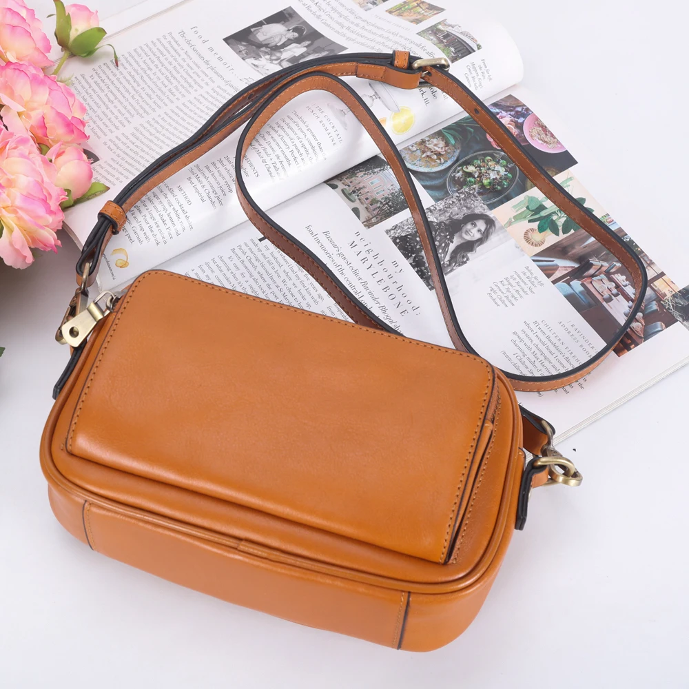 Wholesale Fashion Mini Full Grain Cowhide Leather Crossbody Hand Bags Real Leather Shoulder Bag Leather for Lady Women