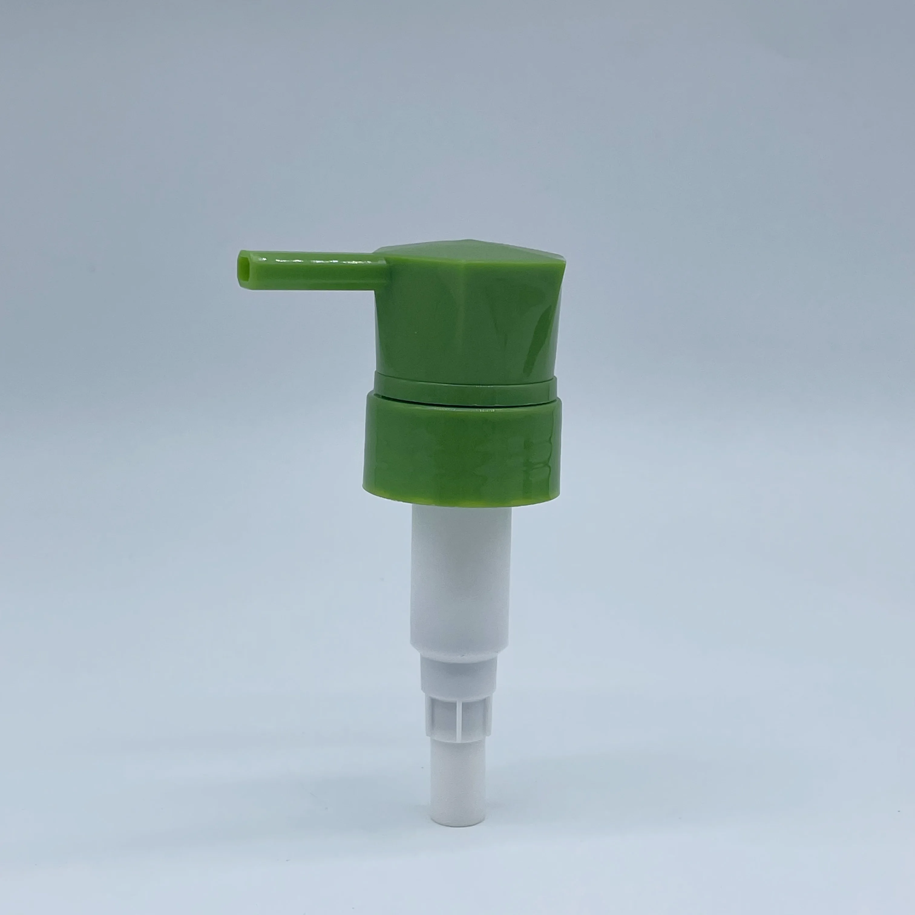 Pompa per lozione esagonale verde in plastica da 32 mm per bottiglie di lozione, gel per il corpo, shampoo, imballaggio cosmetico