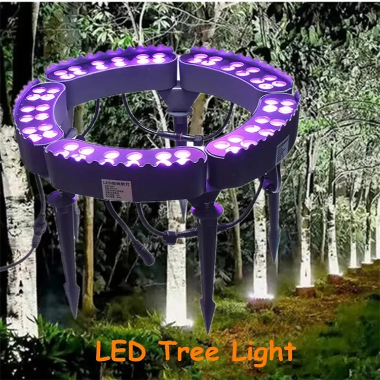 Projecteurs LED Anneaux Pour Arbres Et Palmiers - 24V, IP65, Lumière Chaude Ou Froide, Kit De 6