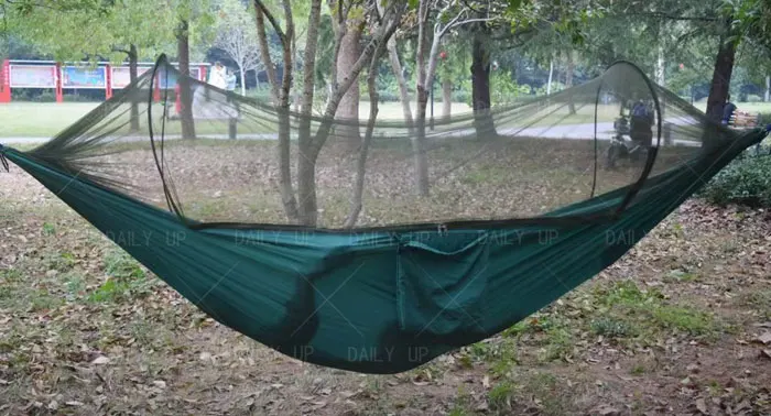 Comfortable Fabric Hammock With Mosquito Net Storage Bag Breathable Camping Hammock camping hammock