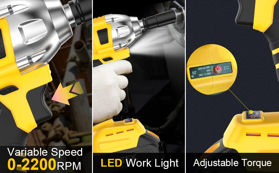 Electric Impact Driver Car Wheels Automotive Torque Wrench Power Impact