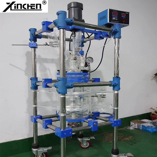 2L 5L 10L 20L  jacketed bioreactor for bacterial fermentation factory