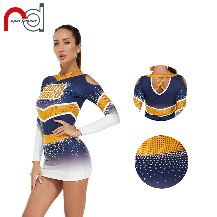 Source Rhinestone joy customized uniform cheerleading spandex