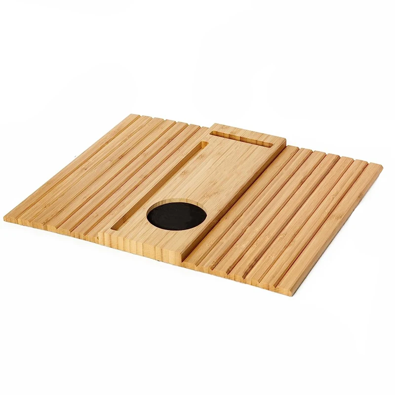 product best selling foldable living room sofa arm tray multifunctional anti slip bamboo couch cup holder mugs remote cellphone snacks-0