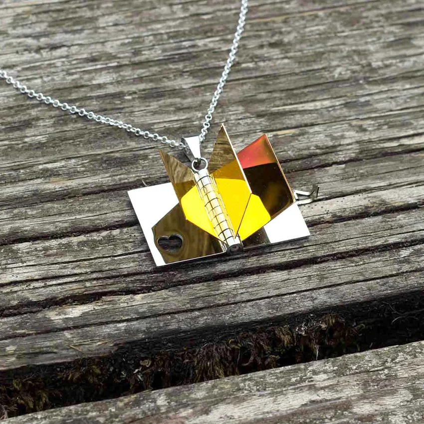 Dainty Meaningful Couple Jewelry Stainless Steel No Fade Locket Necklace 3 Colors Book Necklaces Souvenir Gifts Laser Logo