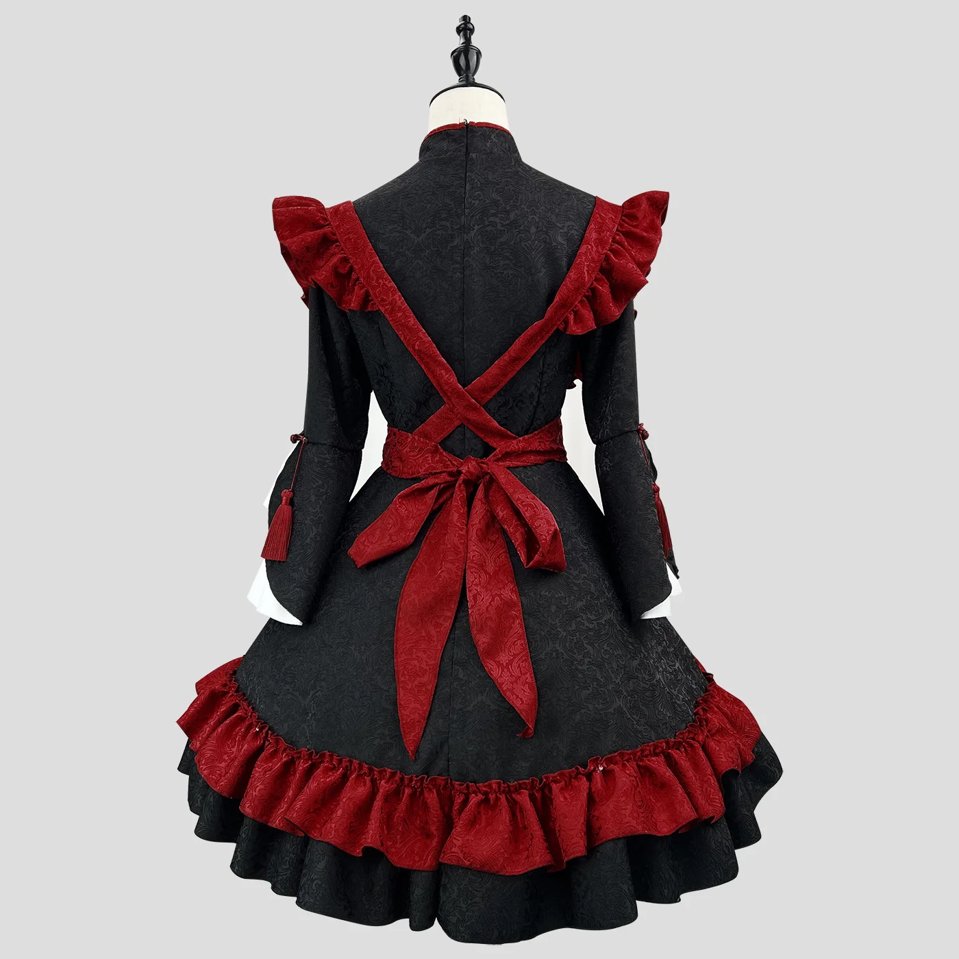 Anime Lolita Maid Dress Red Black Cosplay Costume S-5xl