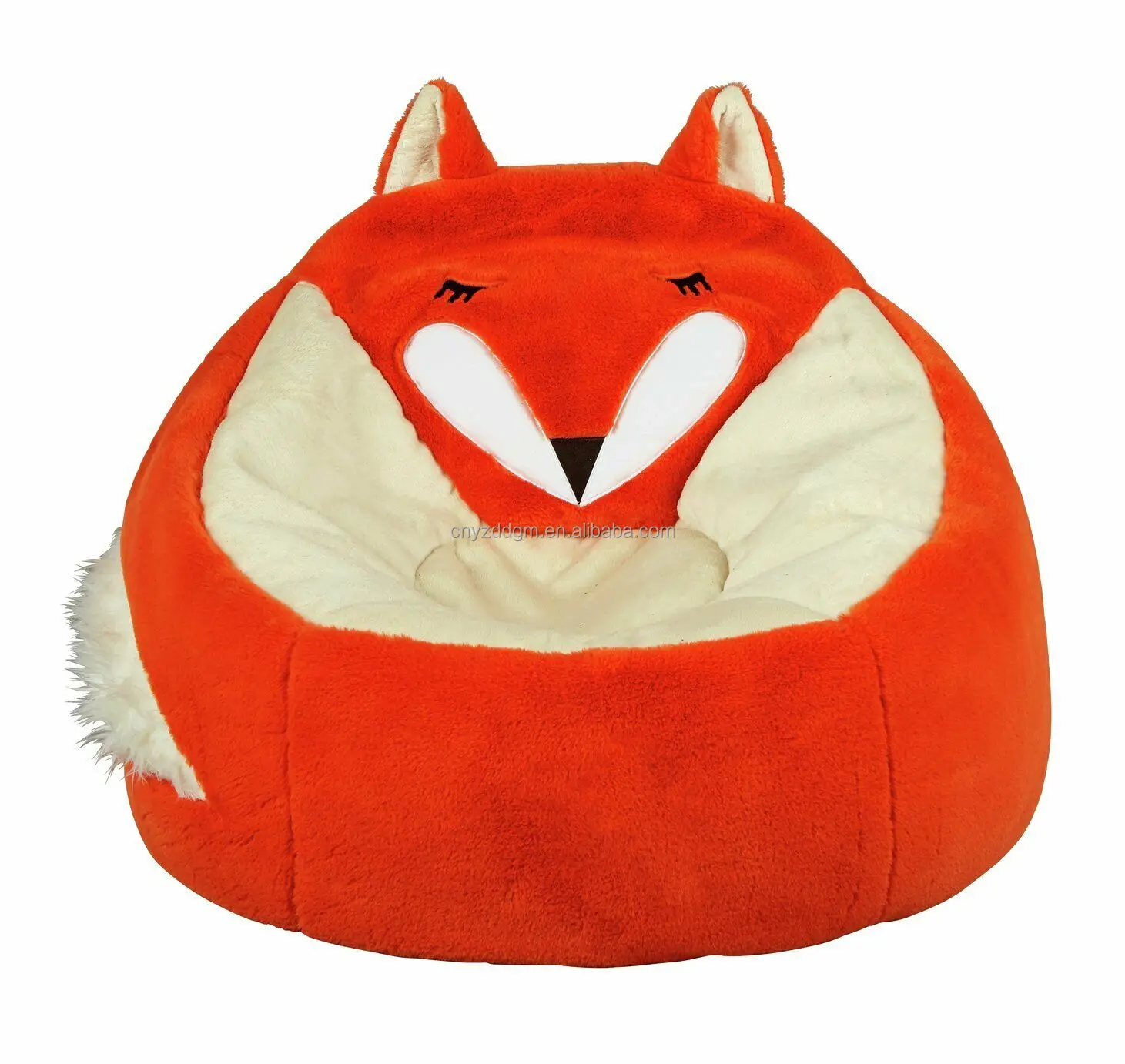 Fox Roomganize Extra Large Animal Bean Bag Chair Cover and Soft Toy and Linen Storage Organizer for Room Decor 