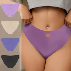 European American Large Size Bikini Breathable Ice Silk High-Elastic Anti-Bacterial Thin Underwear Feminine Soft Low Rise Briefs