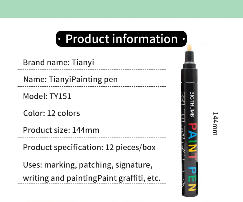 Uni Posca Paint Marker - Black, Brush Tip