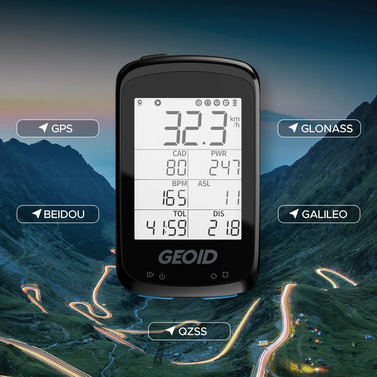 GEIOD CC500 велосипедный компьютер GPS беспроводной Велосипедный одометр спидометр FSTN BLE5.0 водонепроницаемый BDS