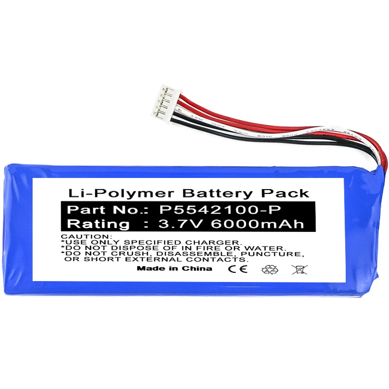 3.7V 6000mAh Li-Polymer høyttaler Pulse 3 ladbar erstatningsbatteri LIPO for JBL APJBLPUESE3 2017DJ1714
