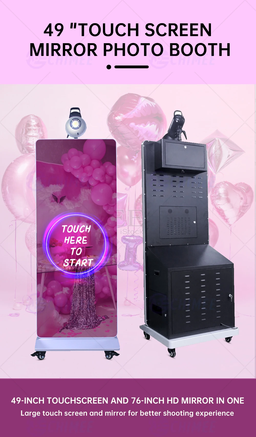 Touch Screen Mirror Photo Booth Birthday Wedding Party Supplies