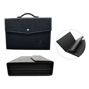 Portable Leather Card Binder Handbag Design 4 Pages 4 Pockets Per Page Holder for Trading Card Collection Card Binder