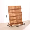 Présentoir à cinq niveaux couleur noyer (espacement de 5,5 cm)